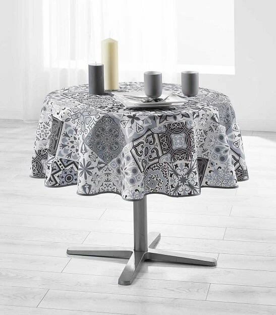 Rond Tafelkleed 180cm Spaanse Tegels 2 Rond Tafelkleed 180cm Spaanse Tegels - Afbeelding 2
