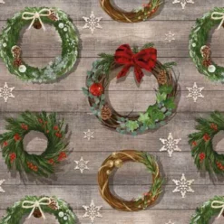 Ovaal Kersttafelzeil Kerstkrans Groen