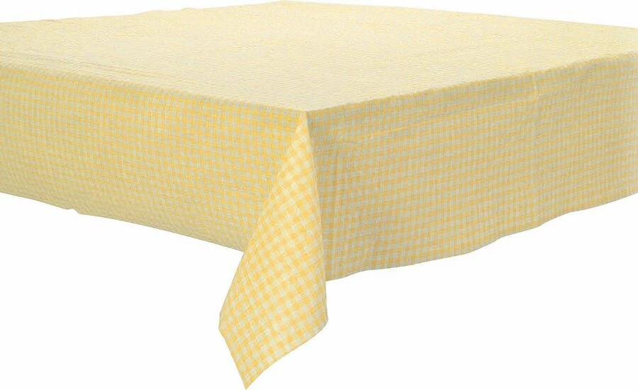 Papieren Tafelkleed Ruitjes Geel 1 Papieren Tafelkleed Ruitjes Geel