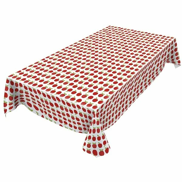 Ovaal Tafelzeil Retro Appel Rood 3 Ovaal Tafelzeil Retro Appel Rood - Afbeelding 3