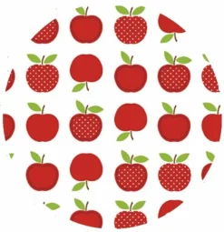 Rond Tafelzeil Retro Appel Rood (140cm)