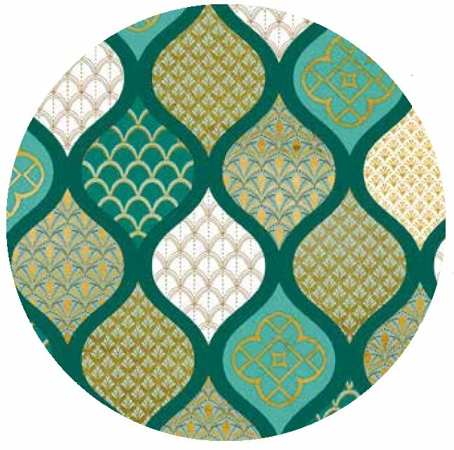 Rond Tafelzeil Oosterse Sferen Groen (140cm) 1 Rond Tafelzeil Oosterse Sferen Groen (140cm)
