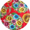Rond Mexicaans Tafelzeil Floral Rood (120cm)