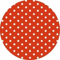 Rond Mexicaans Tafelzeil Rood Met Witte Stippen (120cm)