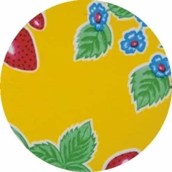 Rond Mexicaans Tafelzeil Aardbei Geel (120cm)