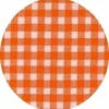 Rond Mexicaans Tafelzeil Ruitjes Oranje (120cm)