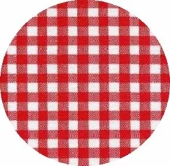 Rond Mexicaans Tafelzeil Ruitjes Rood (120cm)