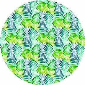 LOLA Rond Tafelzeil Palmbladeren Groen/blauw (140cm) 1 LOLA Rond Tafelzeil Palmbladeren Groen/blauw (140cm)