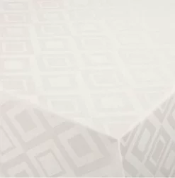 Ovaal Tafelzeil Damast Roomwit