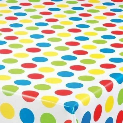 Rond Tafelzeil Grote Polkadots Gekleurd (140cm) 2 Rond Tafelzeil Grote Polkadots Gekleurd (140cm) - Afbeelding 2