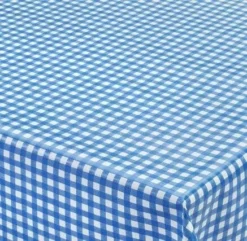 Ovaal Tafelzeil Ruitje Blauw Paty