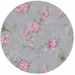 Rond Tafelzeil Romantische Bloem Grijs (140cm)