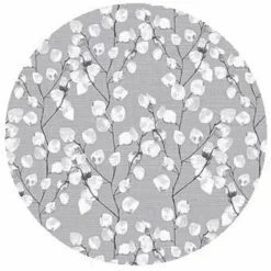 Rond Tafelzeil Katoen Plant Grijs (140cm)