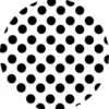 Rond Tafelzeil Wit Met Grote Zwarte Stippen (140cm)