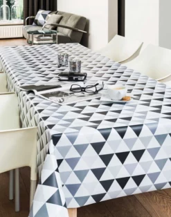 Rond Tafelzeil Piramide Grijs-zwart (140cm)