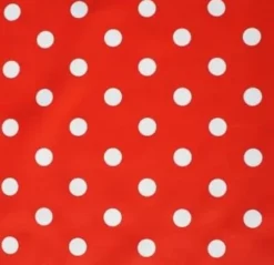 Ovaal Tafelzeil Rood Met Witte Stippen