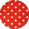 Rond Tafelzeil Rood Met Witte Stippen (140cm)