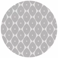 Rond Tafelzeil Abstracte Ovaaltjes Grijs (ca. 137cm)