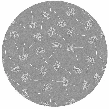 Rond Tafelzeil Pluizenbloem Grijs (140cm) 1 Rond Tafelzeil Pluizenbloem Grijs (140cm)