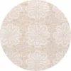 Rond Tafelzeil Vintage Bloemen Beige (ca. 137cm)