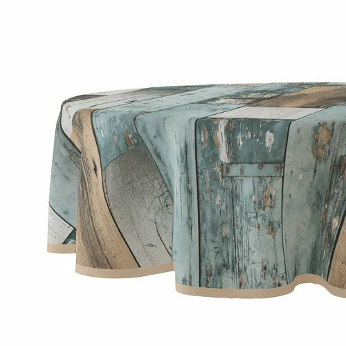 Groot Rond Tafelzeil Woody Blauw (160cm) 2 Groot Rond Tafelzeil Woody Blauw (160cm) - Afbeelding 2