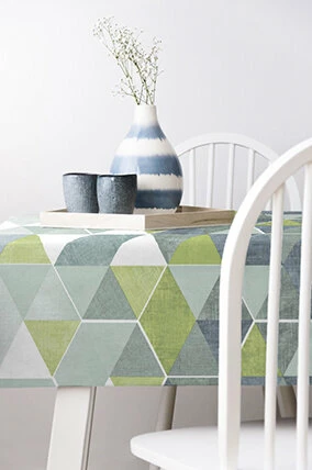 Ovaal Tafelzeil Abstracte Honingraat Groen 2 Ovaal Tafelzeil Abstracte Honingraat Groen - Afbeelding 2