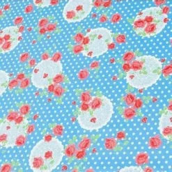 Ovaal Tafelzeil Funky Flowers Blauw