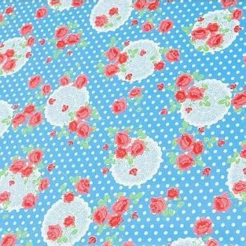 Ovaal Tafelzeil Funky Flowers Blauw 1 Ovaal Tafelzeil Funky Flowers Blauw