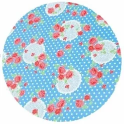 Rond Tafelzeil Funky Flowers Blauw (140cm)