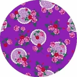 Rond Tafelzeil Funky Flowers Paars (140cm)