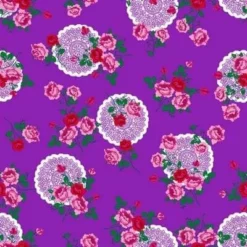 Ovaal Tafelzeil Funky Flowers Paars