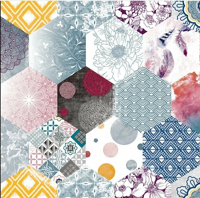 Ovaal Tafelzeil Patchwork Eden 1 Ovaal Tafelzeil Patchwork Eden