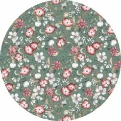 Rond Tafelzeil Poppies Groen (140cm)