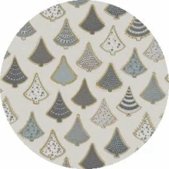 Rond Tafelzeil Kerst Kerstbomen Zilvergrijs (140cm)