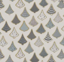 Ovaal Tafelzeil Kerst Kerstbomen Zilvergrijs