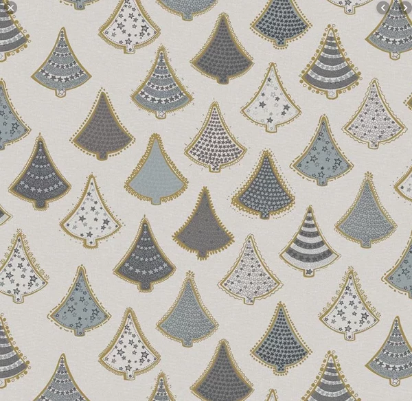 Ovaal Tafelzeil Kerst Kerstbomen Zilvergrijs 1 Ovaal Tafelzeil Kerst Kerstbomen Zilvergrijs