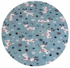 Rond Kerst Tafelzeil Eland Blauw (140cm)