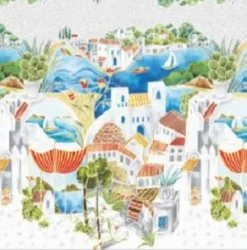 Ovaal Tafelzeil Grieks Dorp