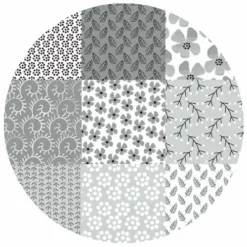 Rond Tafelzeil Patchwork Grijs 140cm