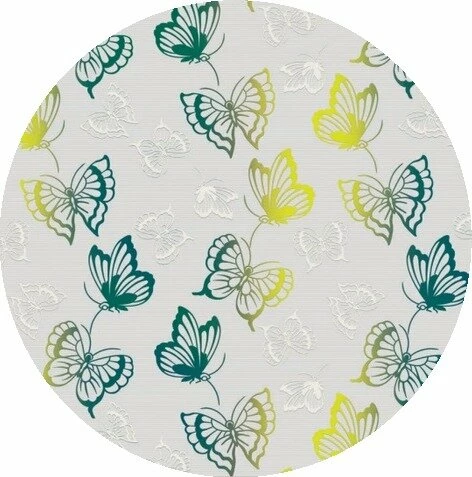 Rond Tafelzeil Groene Vlinders (140cm) 1 Rond Tafelzeil Groene Vlinders (140cm)