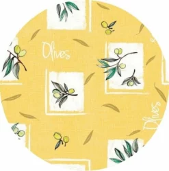 Rond Tafelzeil Olives Geel (140cm)