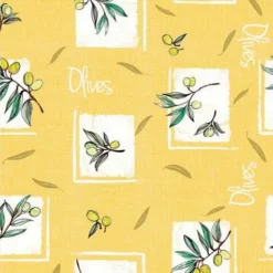 Ovaal Tafelzeil Olives Geel