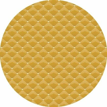 Rond Tafelzeil Retro Mountains Yellow (140cm) 1 Rond Tafelzeil Retro Mountains Yellow (140cm)