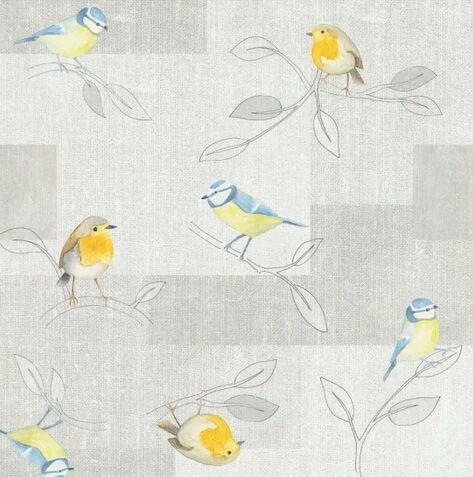 Ovaal Tafelzeil Roodborstje En Koolmees 1 Ovaal Tafelzeil Roodborstje En Koolmees