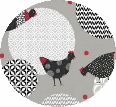 Rond Tafelzeil Stippen En Kippen (140cm) 1 Rond Tafelzeil Stippen En Kippen (140cm)