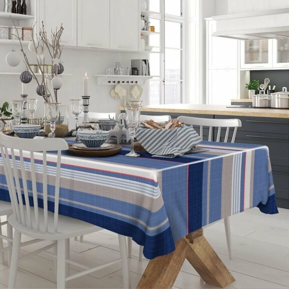 Ovaal Tafelzeil Strepen Maritiem 2 Ovaal Tafelzeil Strepen Maritiem - Afbeelding 2
