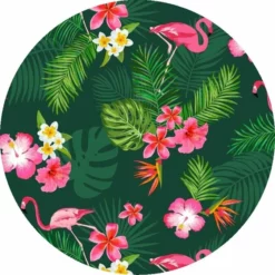 Rond Tafelzeil Flamingo Groen (140cm)