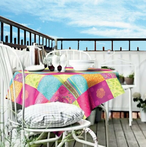 Rond Tafelzeil Patchwork Kleuren (140 Cm) 2 Rond Tafelzeil Patchwork Kleuren (140 Cm) - Afbeelding 2