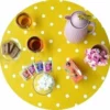 Rond Tafelzeil Stippen Geel (140cm)