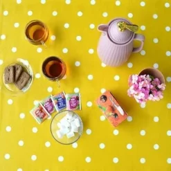 Ovaal Tafelzeil Stippen Geel